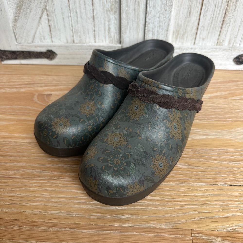 Crocs Womens Sarah Clog Boho Earthy Cottagecore Chunky Brown 10